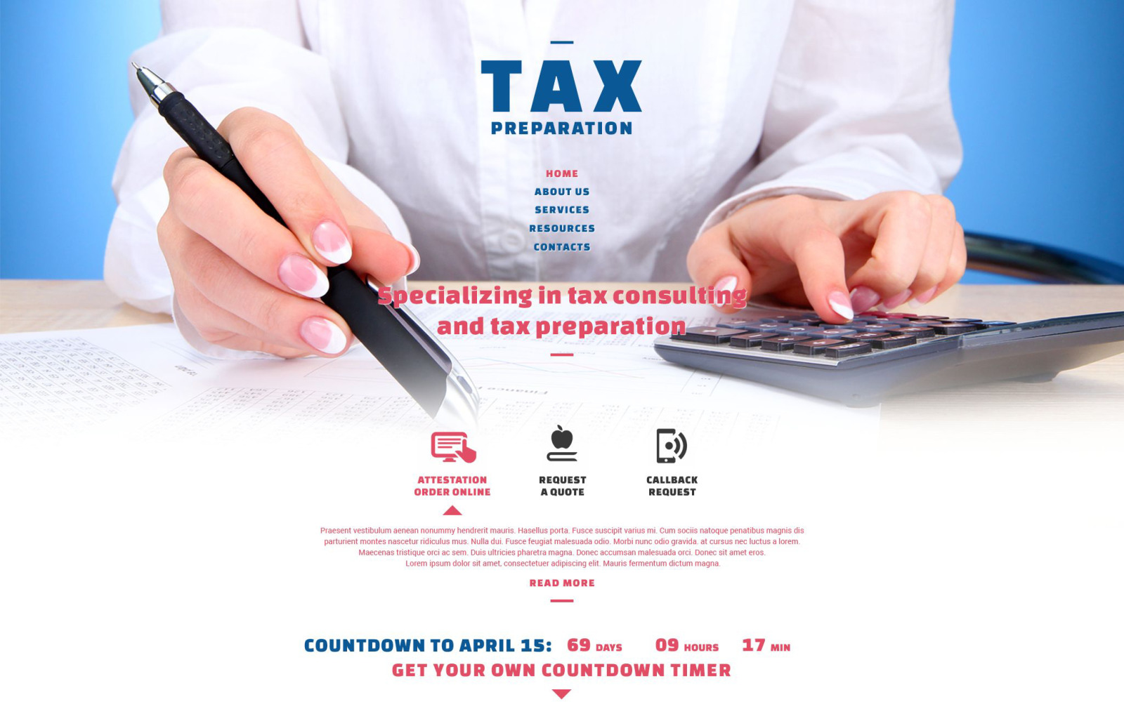 Tax Preparation Website Template 54810 TemplateMonster