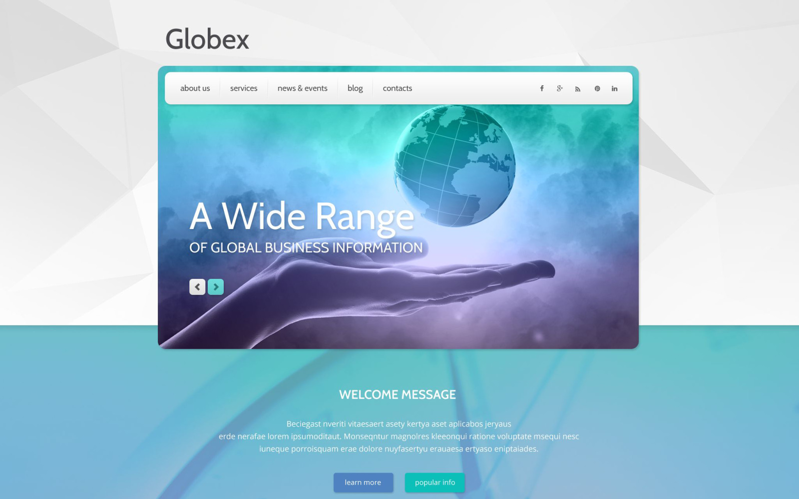 Global range. Современный дизайн сайта