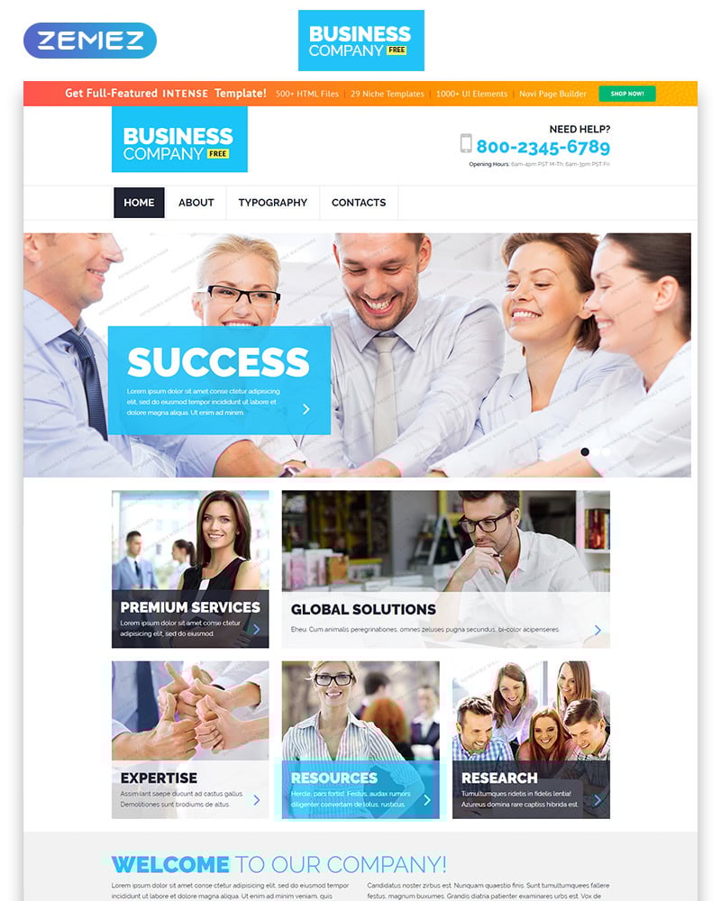 Free Business Responsive Template Website Template
