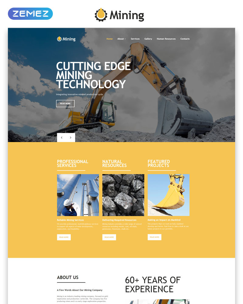 Mining - Industrial Responsive Creative HTML Website Template