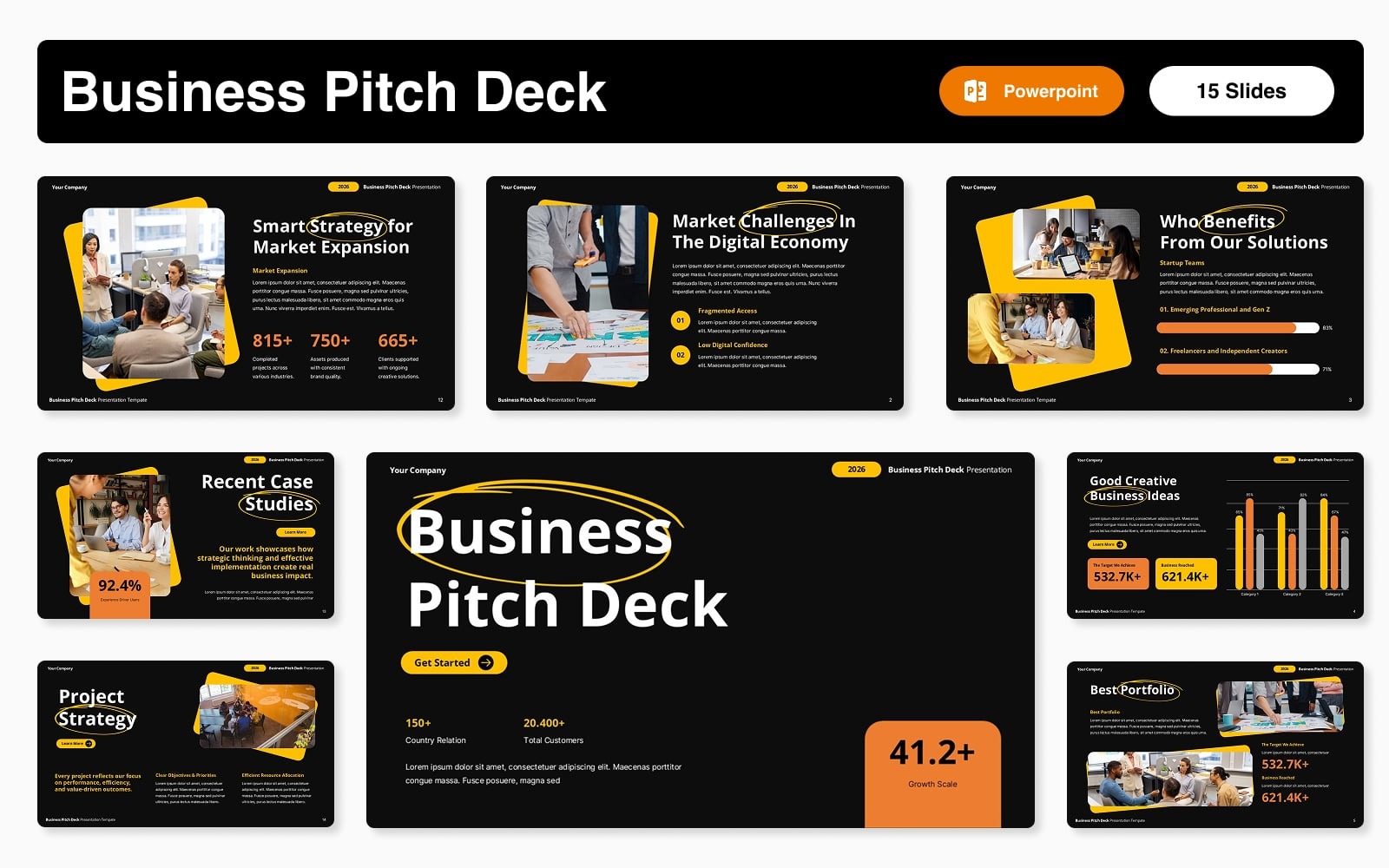 2026 Business Pitch Deck Powerpoint Template