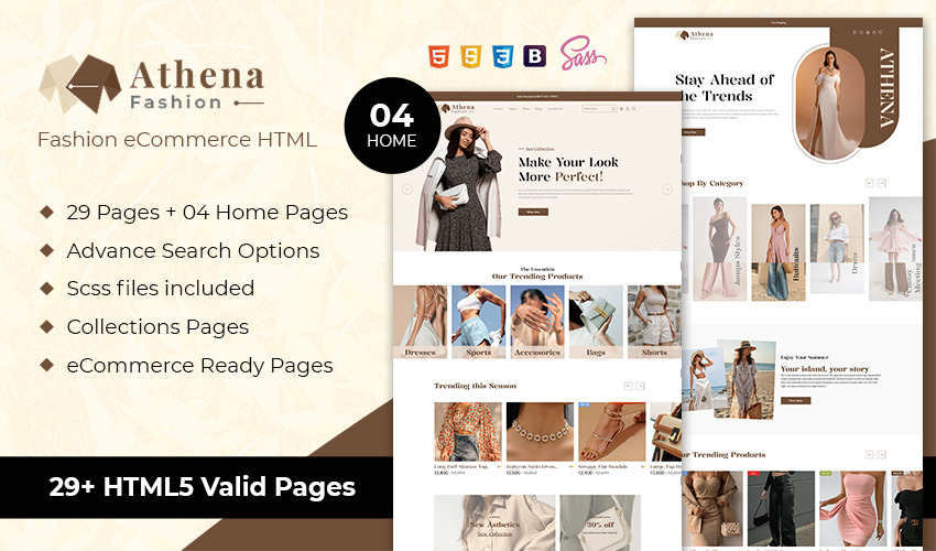 Athena - Fashion eCommerce HTML Template - TemplateMonster