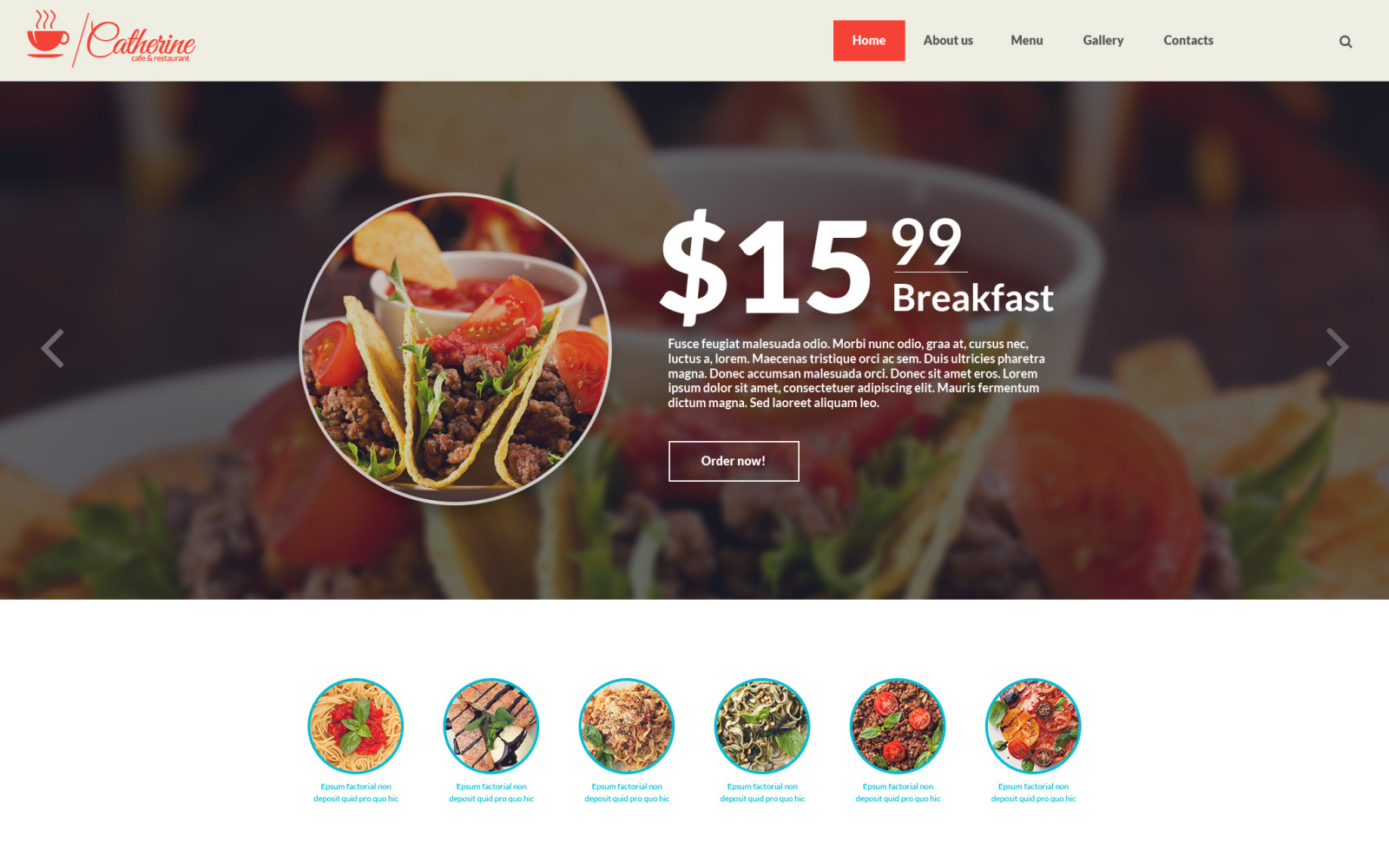 Cafe And Restaurant Responsive Website Template