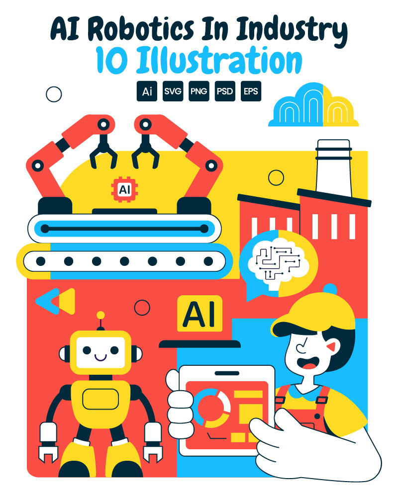10 AI Robotics In Industry Illustration - TemplateMonster
