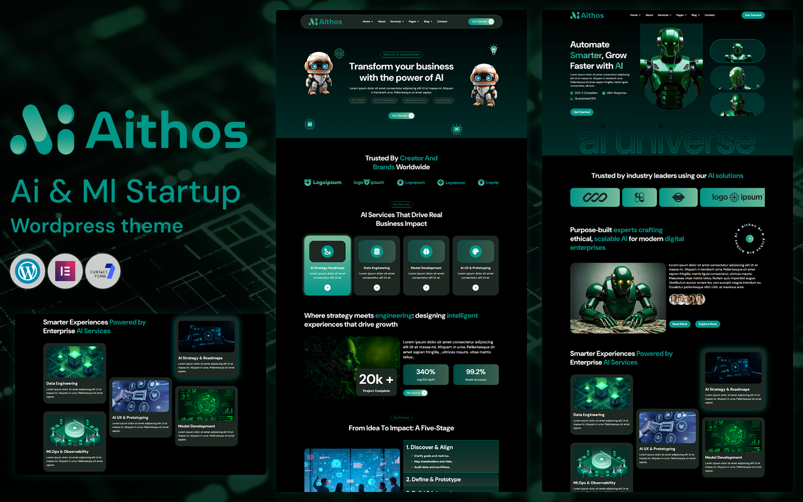 Aithos – AI & Machine Learning Startup WordPress Theme