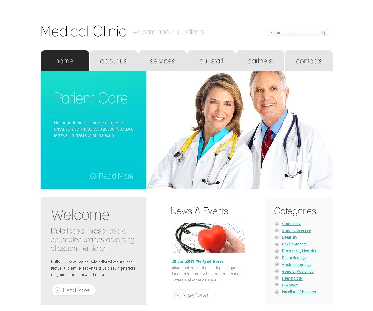 Medical PSD Template #56277 - TemplateMonster