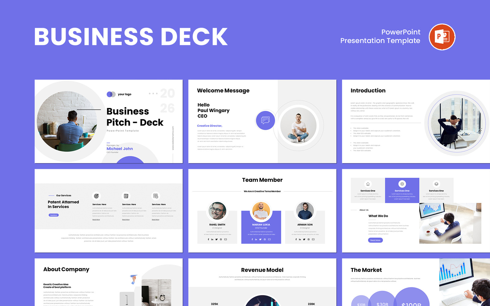 Creative Business Pitch Deck PowerPoint Template