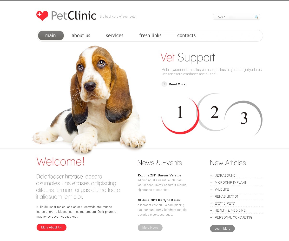 Vet PSD Template #56620 - TemplateMonster