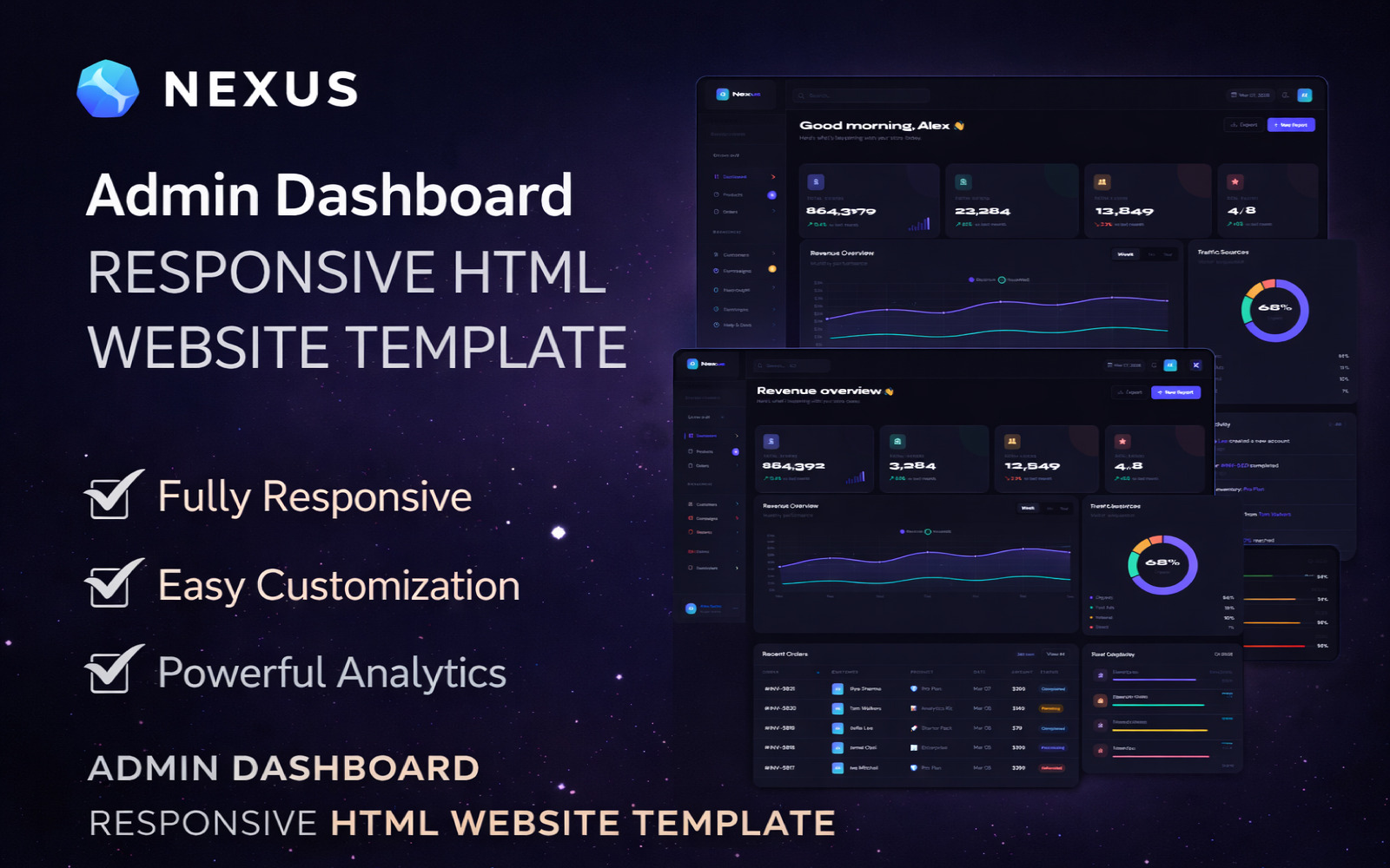 Nexus —Admin Dashboard Responsive HTML website Template
