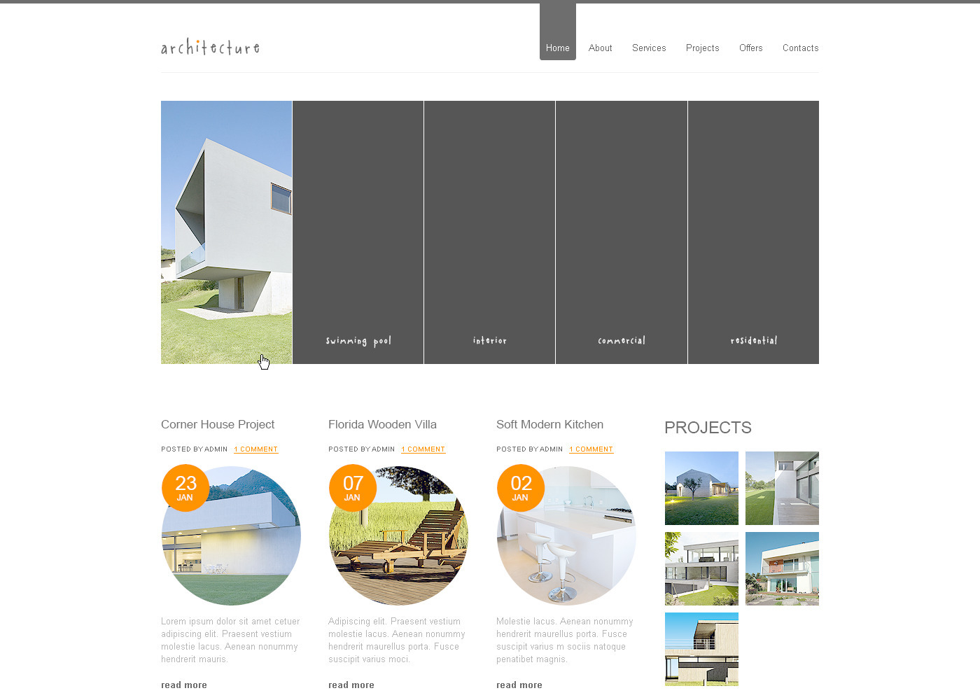 Architecture PSD Template #57355 - TemplateMonster