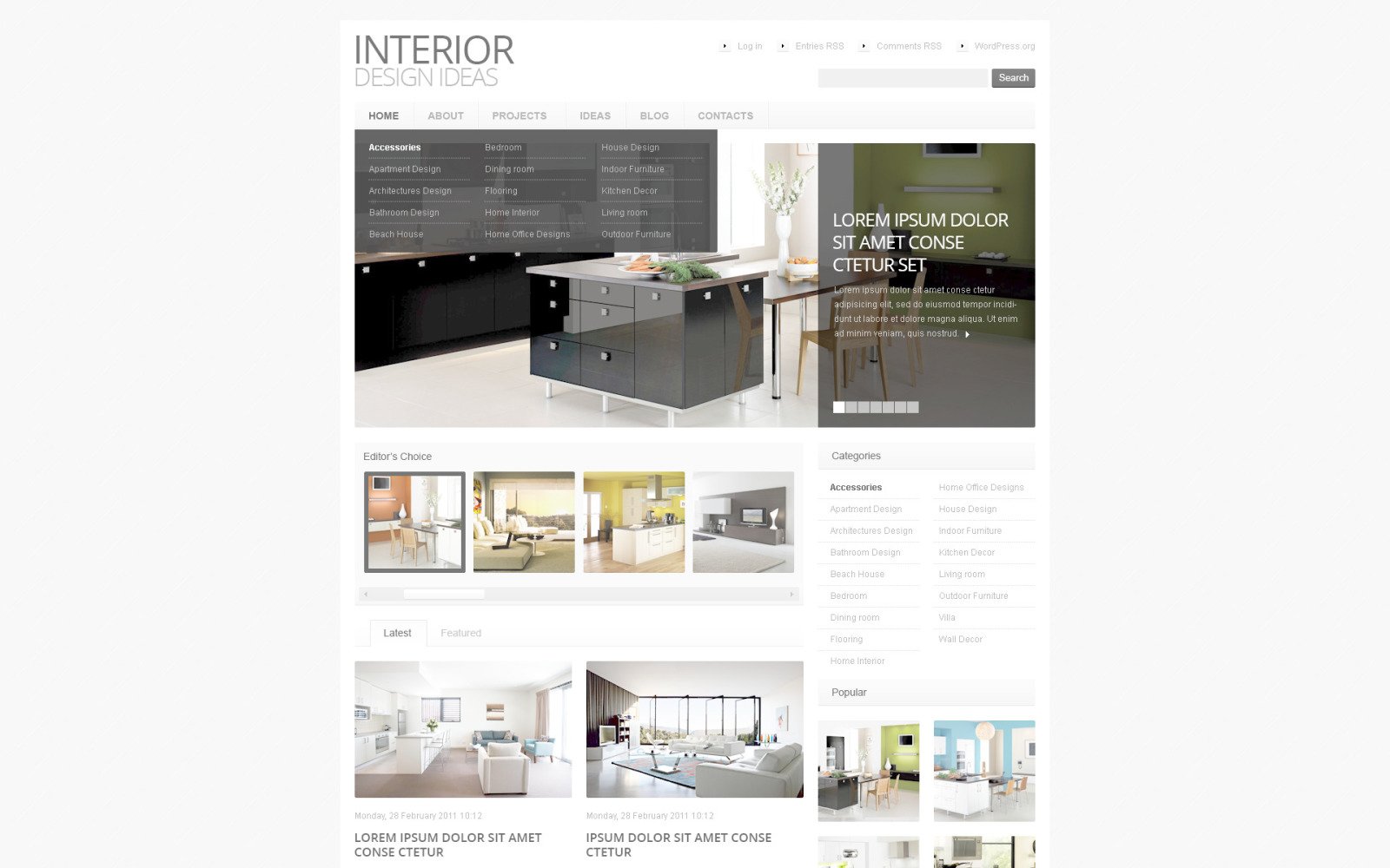 Interior Design PSD Template #57403 - TemplateMonster