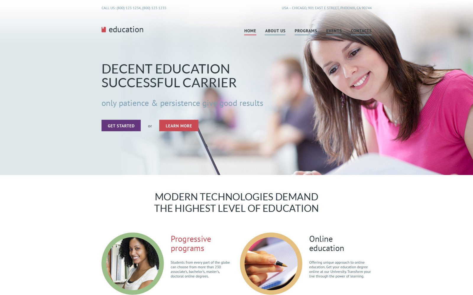 Education Responsive Website Template TemplateMonster