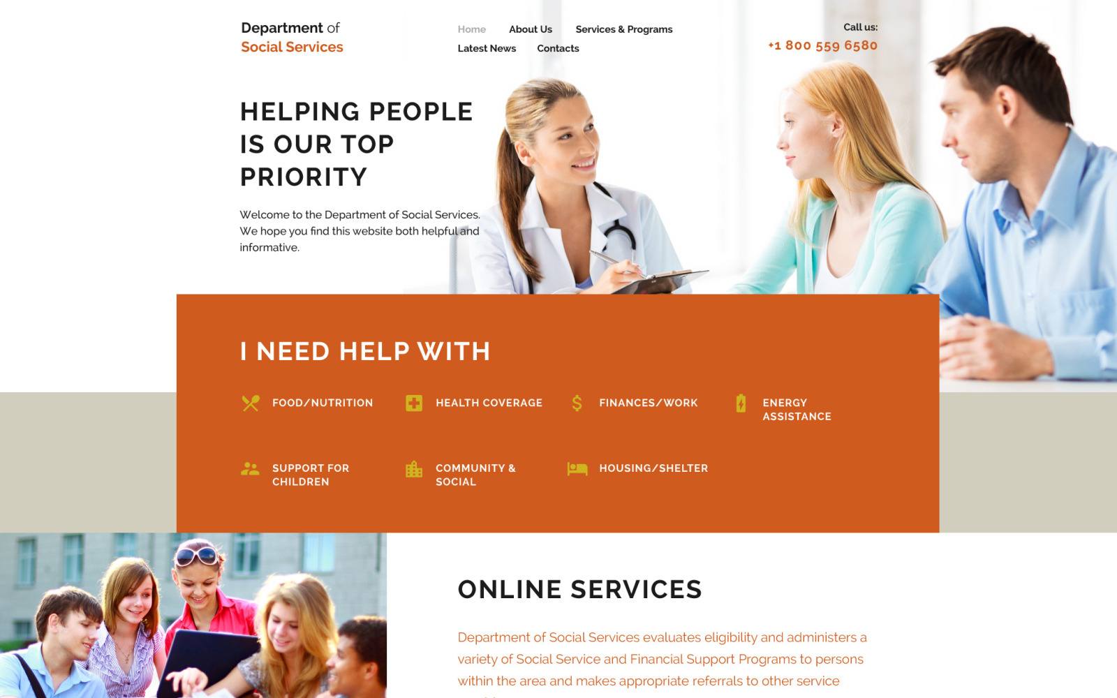 Department Of Social Services Website Template