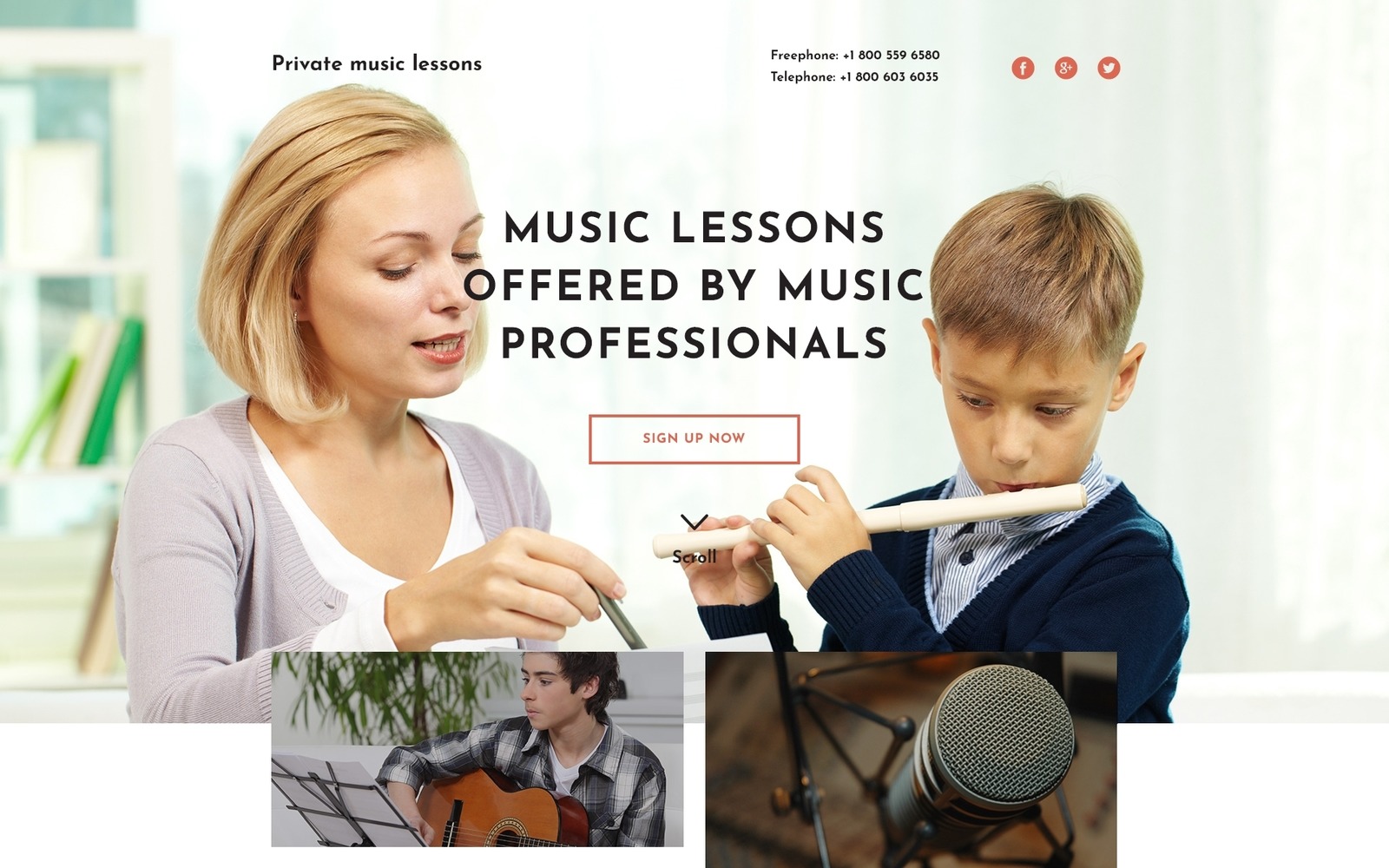 Music School Responsive Landing Page Template