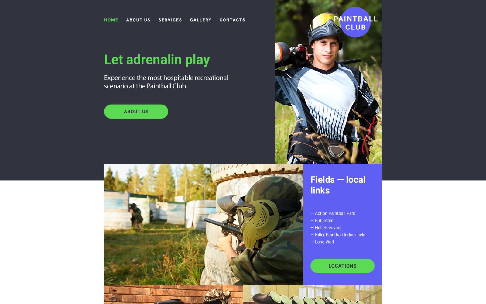 Paintball Club site Template 58192 TemplateMonster