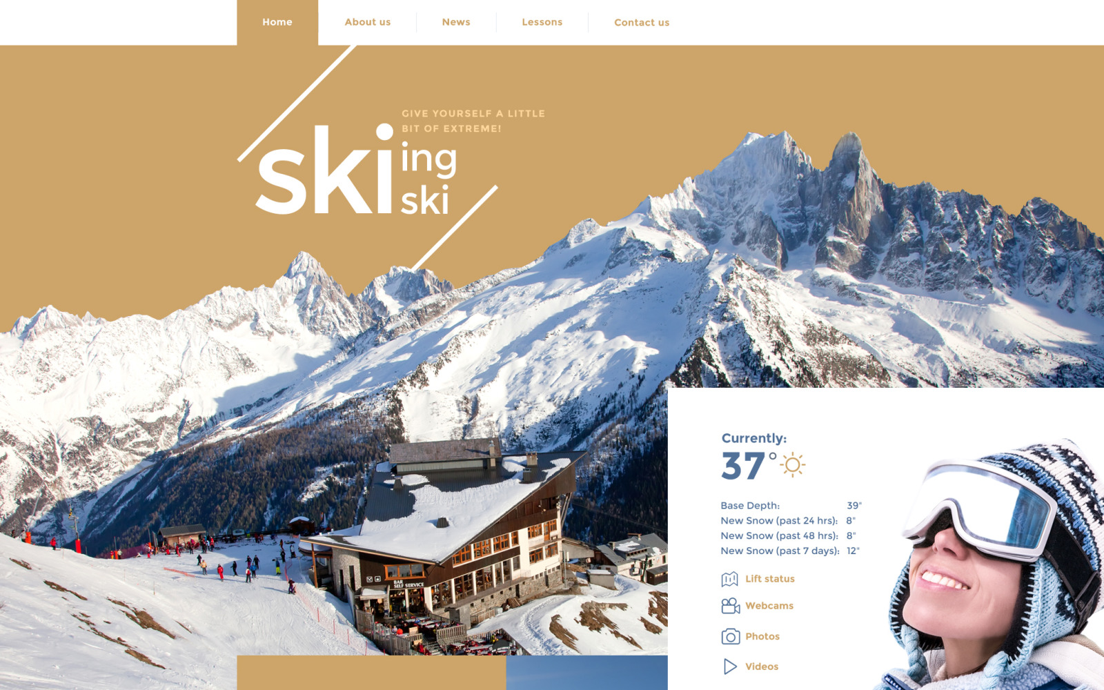 Skiing Website Template 58324 TemplateMonster