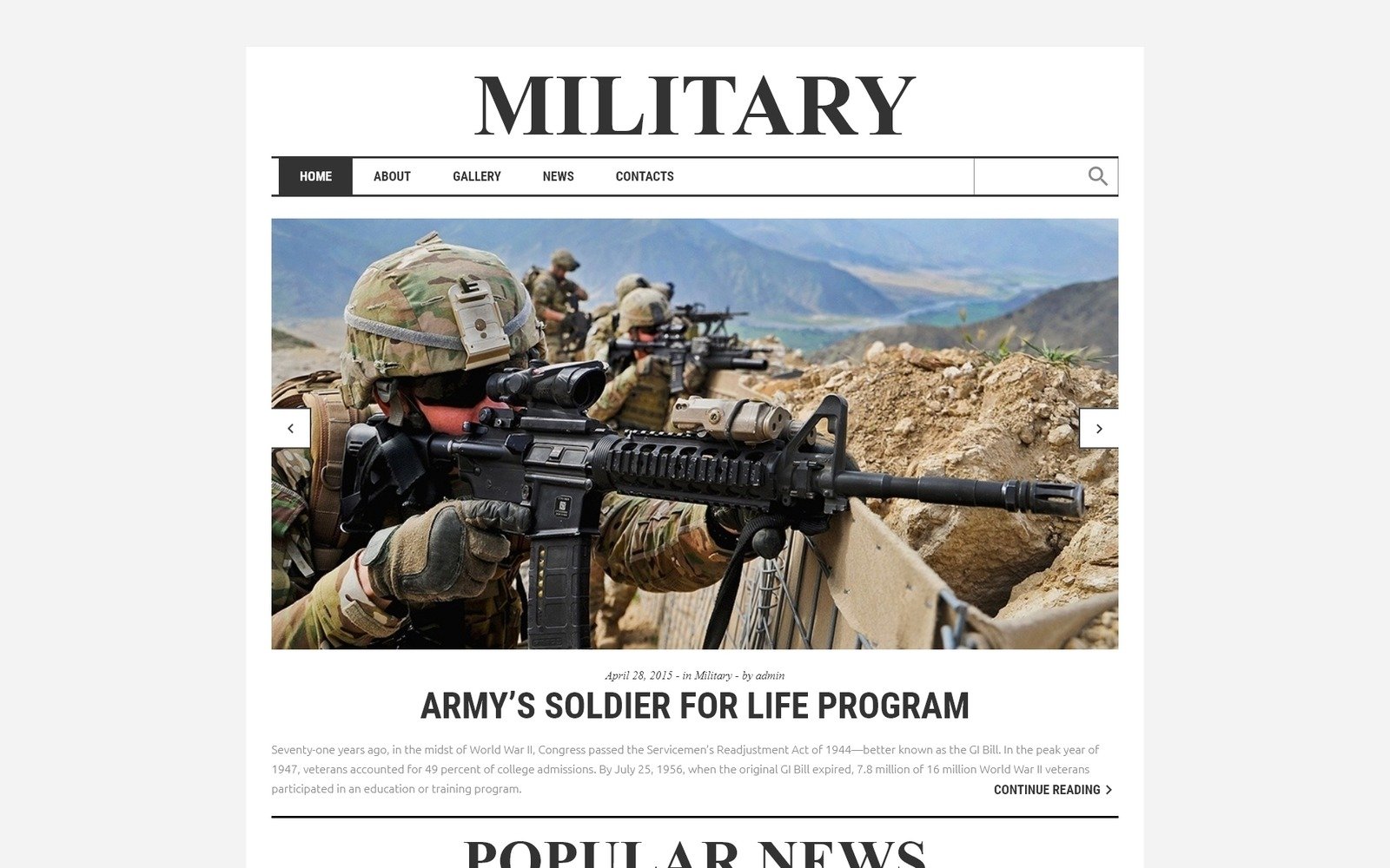 Military Responsive Website Template TemplateMonster