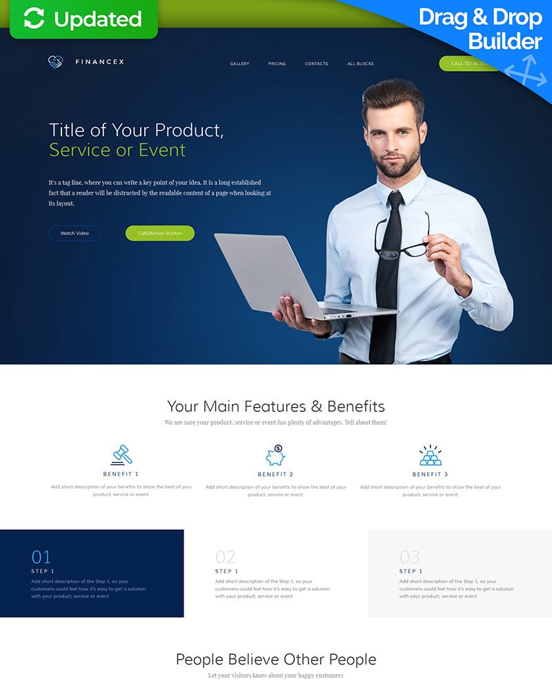 Business & Services Landing Page Template - TemplateMonster