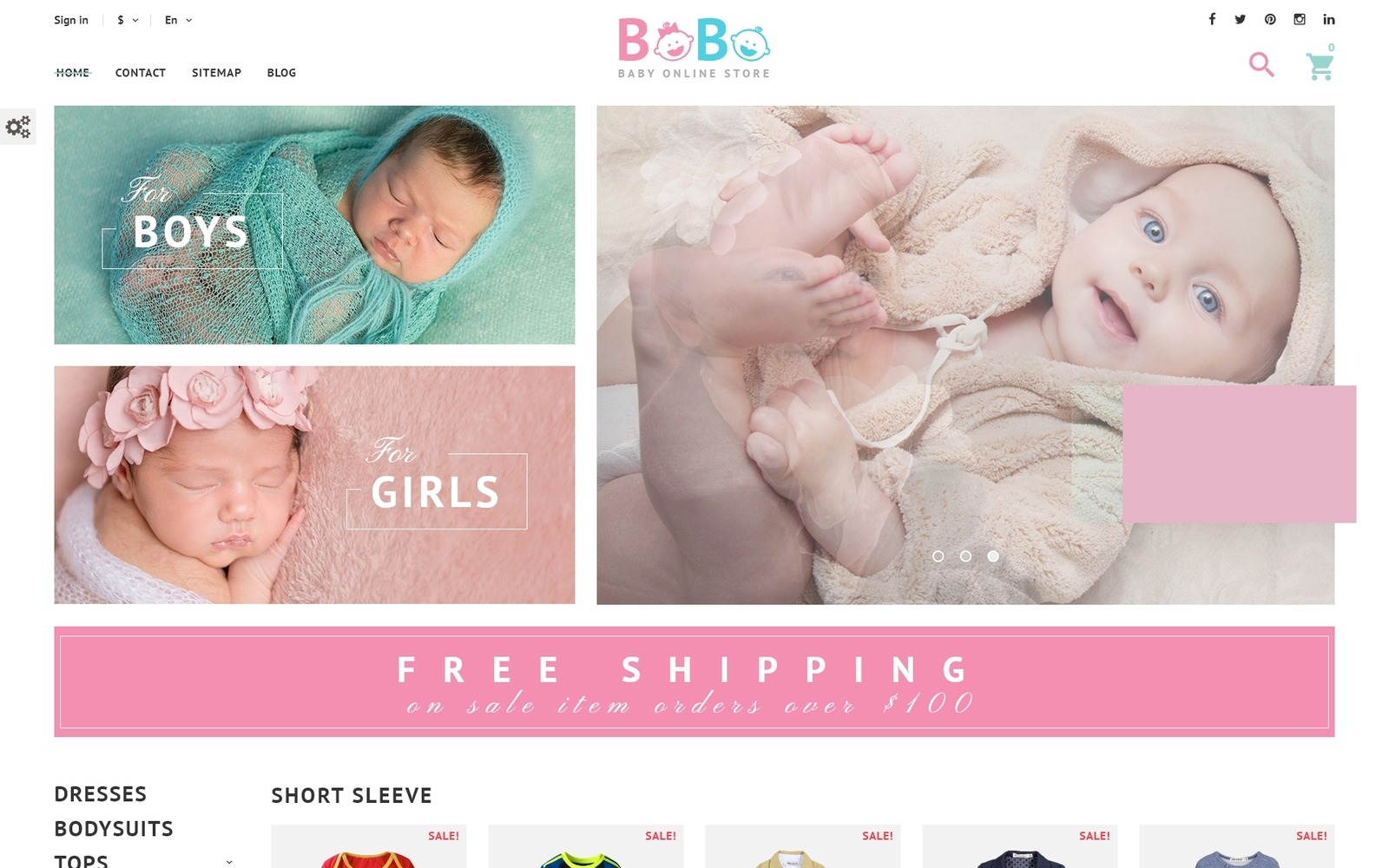 BoBo Baby Online Store Theme TemplateMonster
