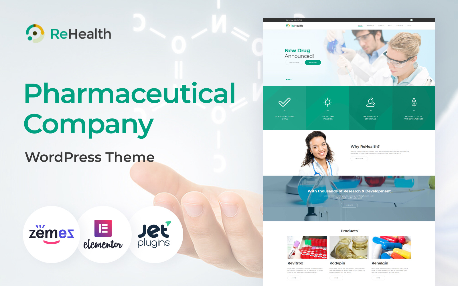 ReHealth Medical & Drug Store WordPress Theme