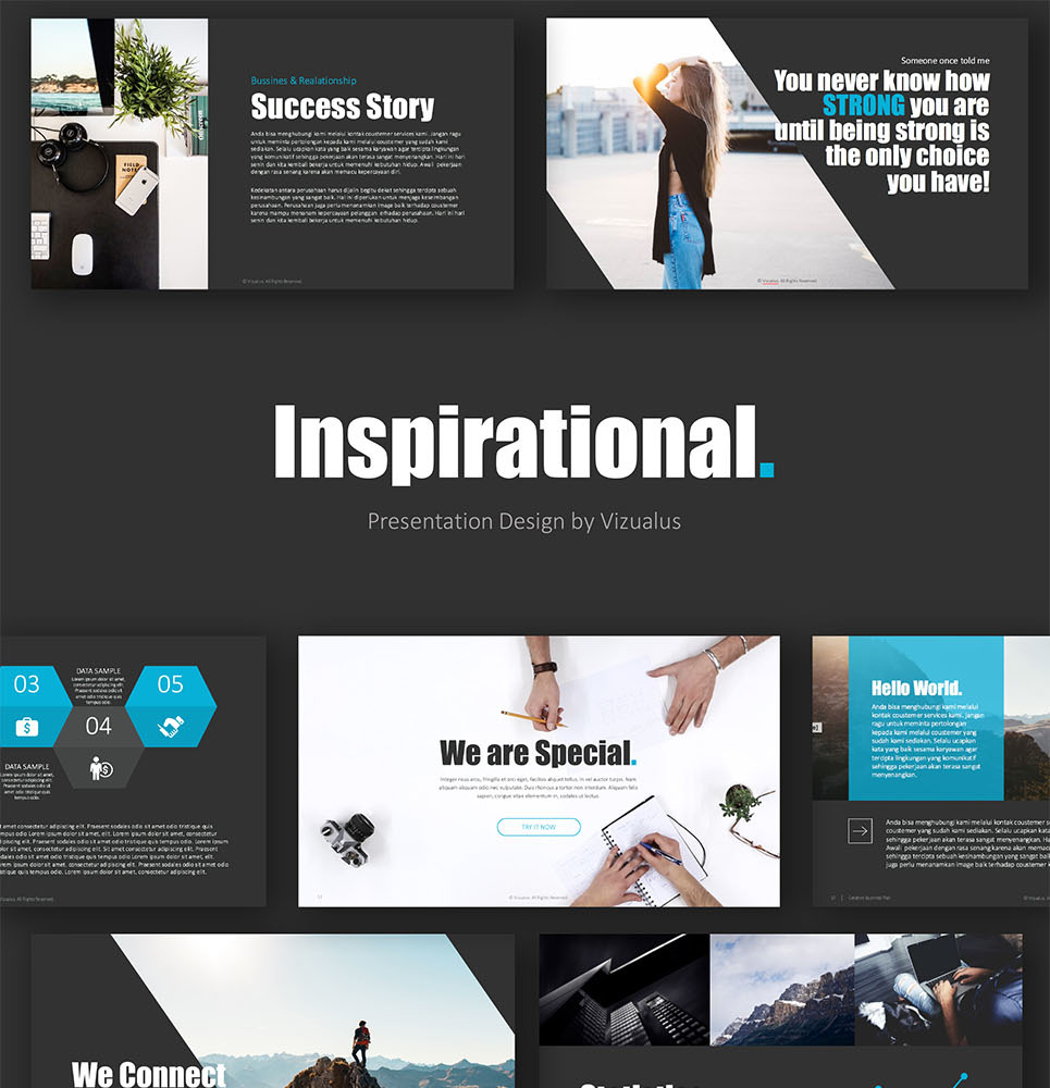 Inspirational PowerPoint template 63383 TemplateMonster