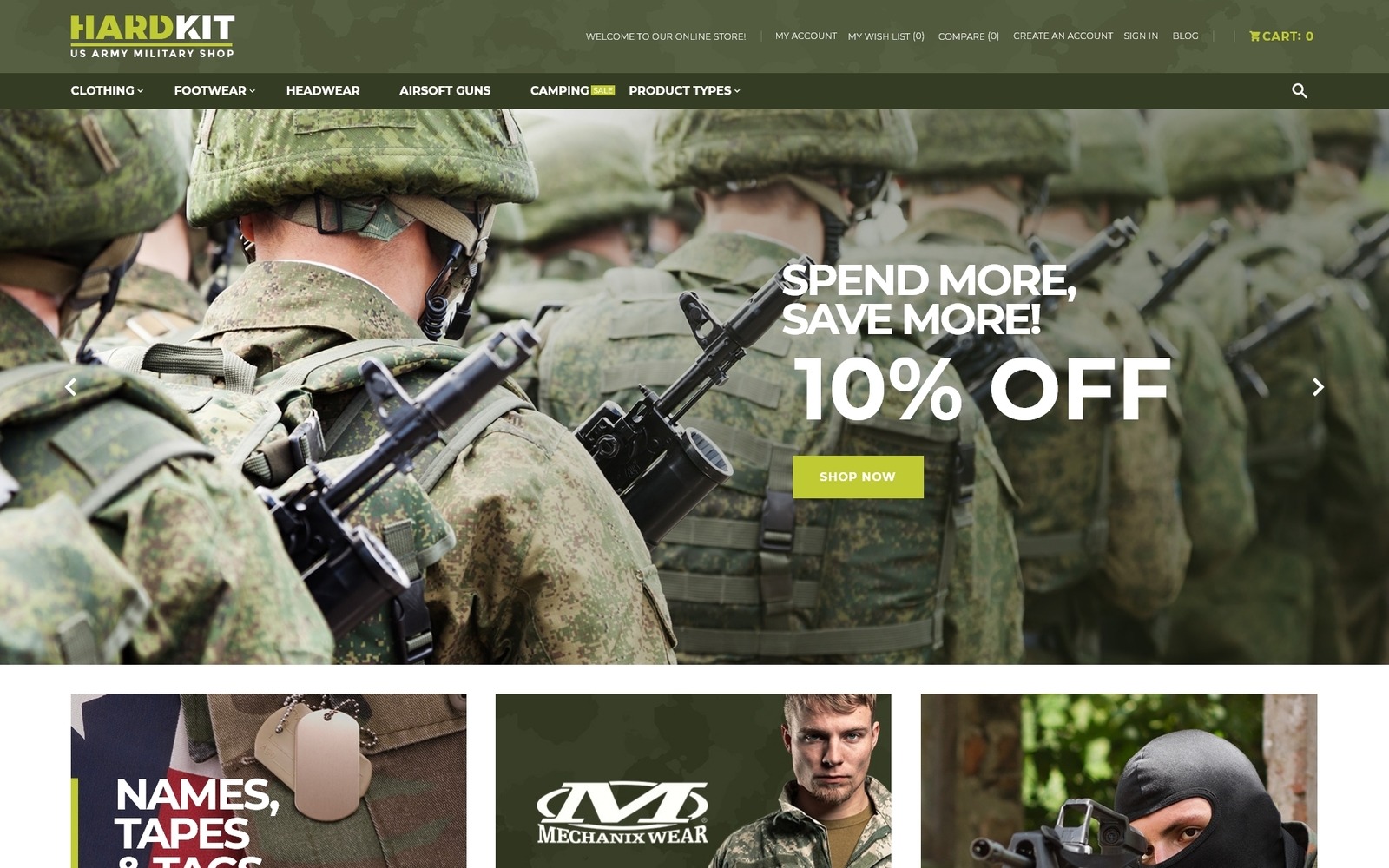 HardKit US Army Military Shop Magento Theme