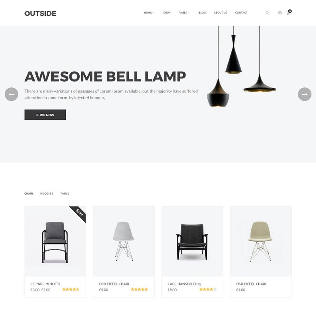 Outside - Minimalist WooCommerce Theme - TemplateMonster