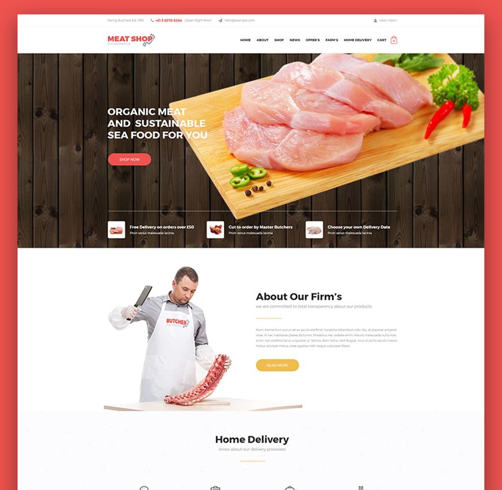 Meat Shop site Template TemplateMonster