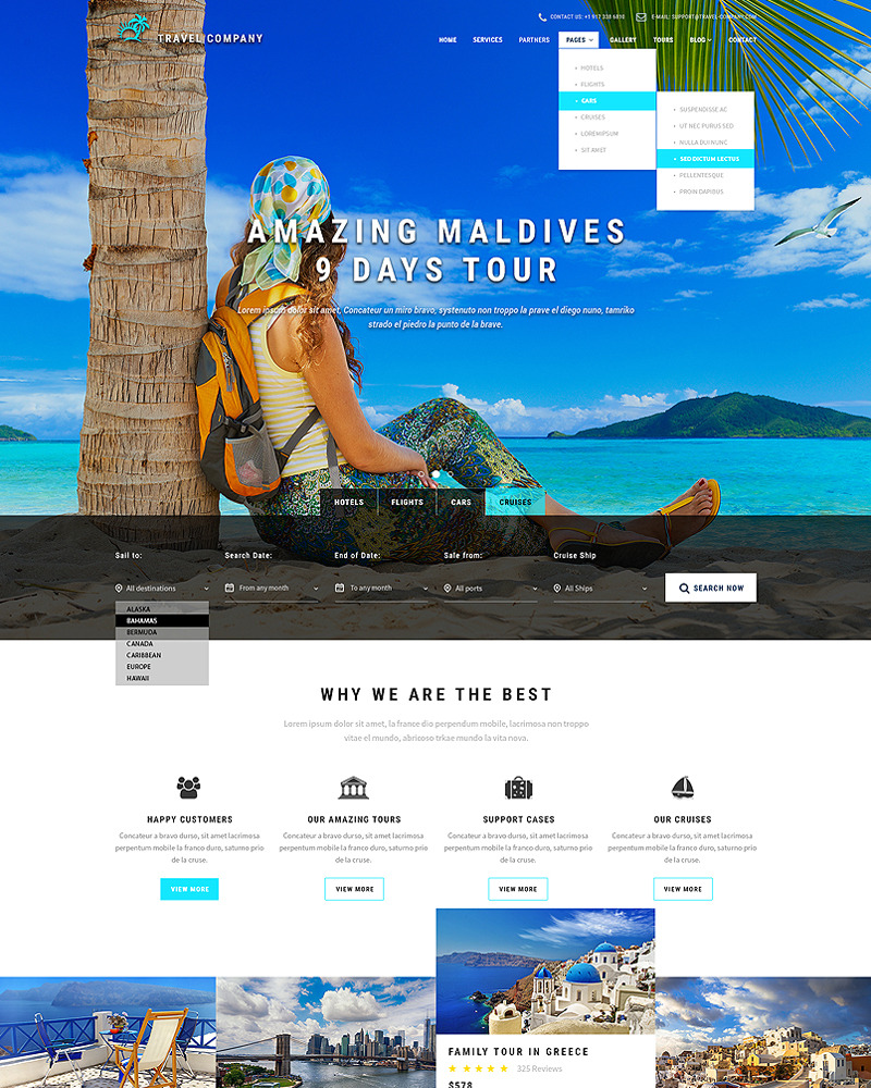 Modèle de site Web de réservation de voyage - TemplateMonster