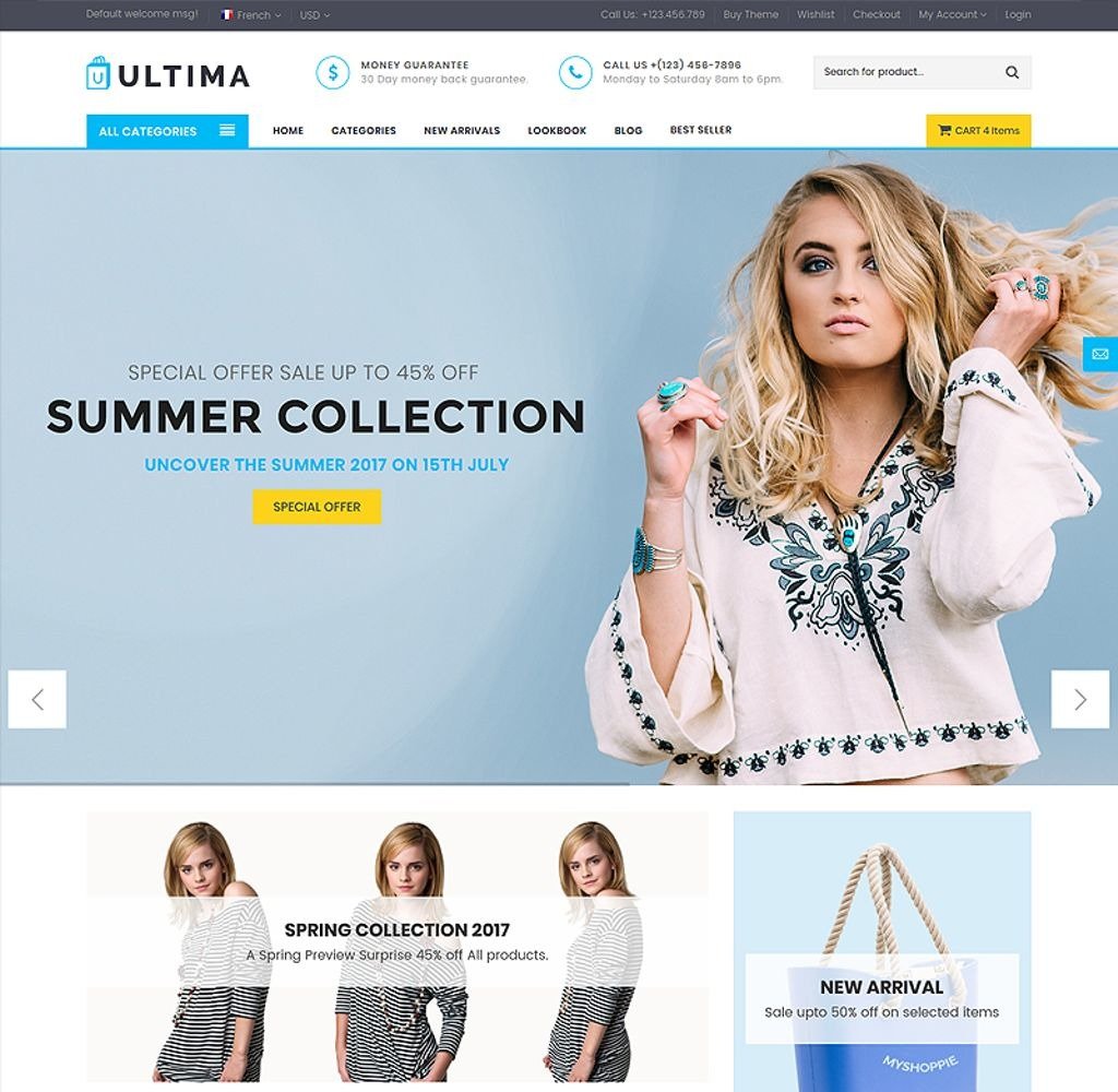 Ultima Multipage Fashion Store Website Template