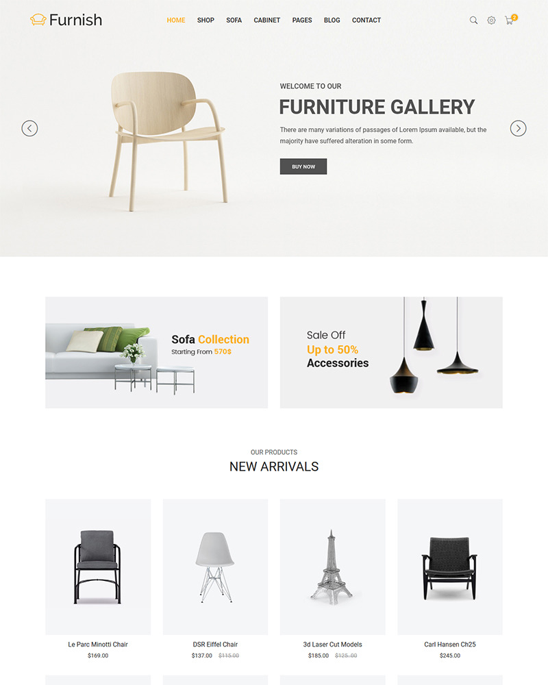 Furnish - Minimalist Furniture Website Template