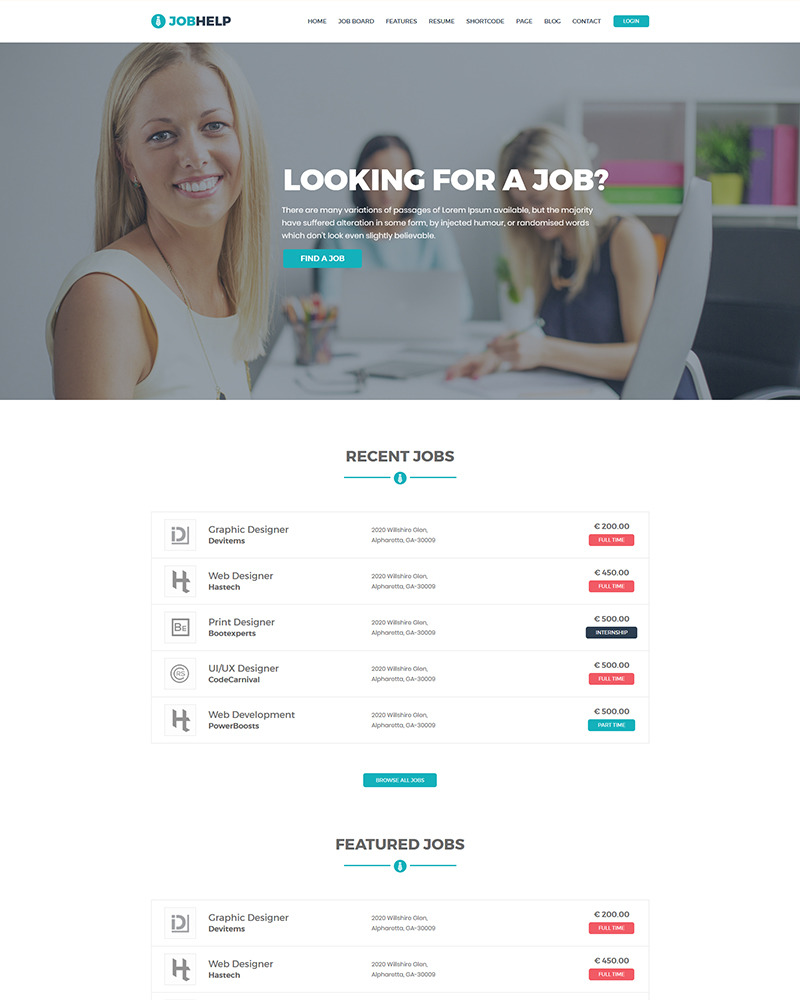 Job Help - Job Board Website Template - TemplateMonster