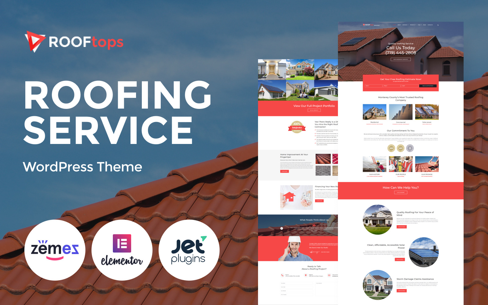 Rooftops Roofing Services WordPress Theme TemplateMonster