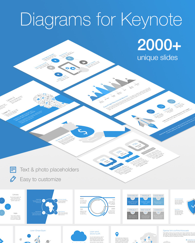 Diagrams for - Keynote template #66214 - TemplateMonster