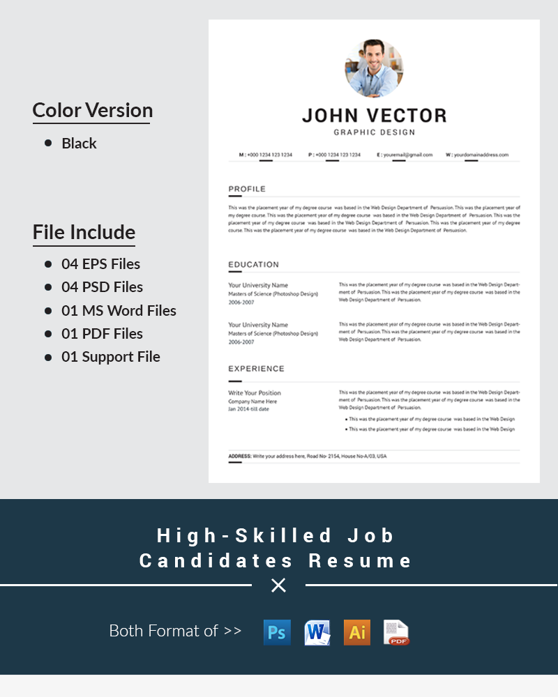 High-skilled job candidates Resume Template - TemplateMonster