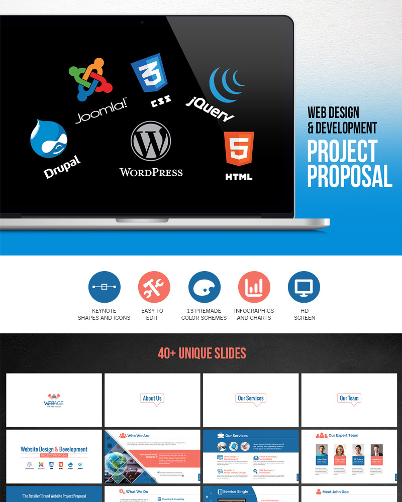 Web Design & Development - Project Proposal PowerPoint Template