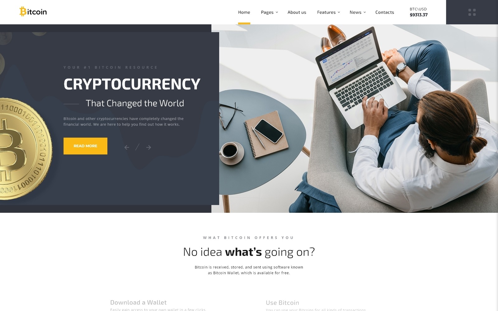 bitcoin website template free