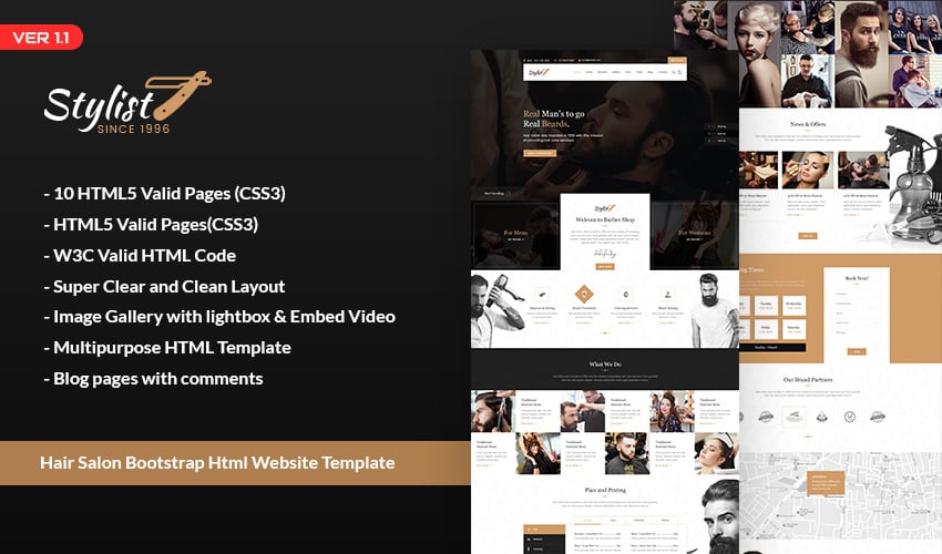 Stylist - Hair Salon Bootstrap Html Website Template