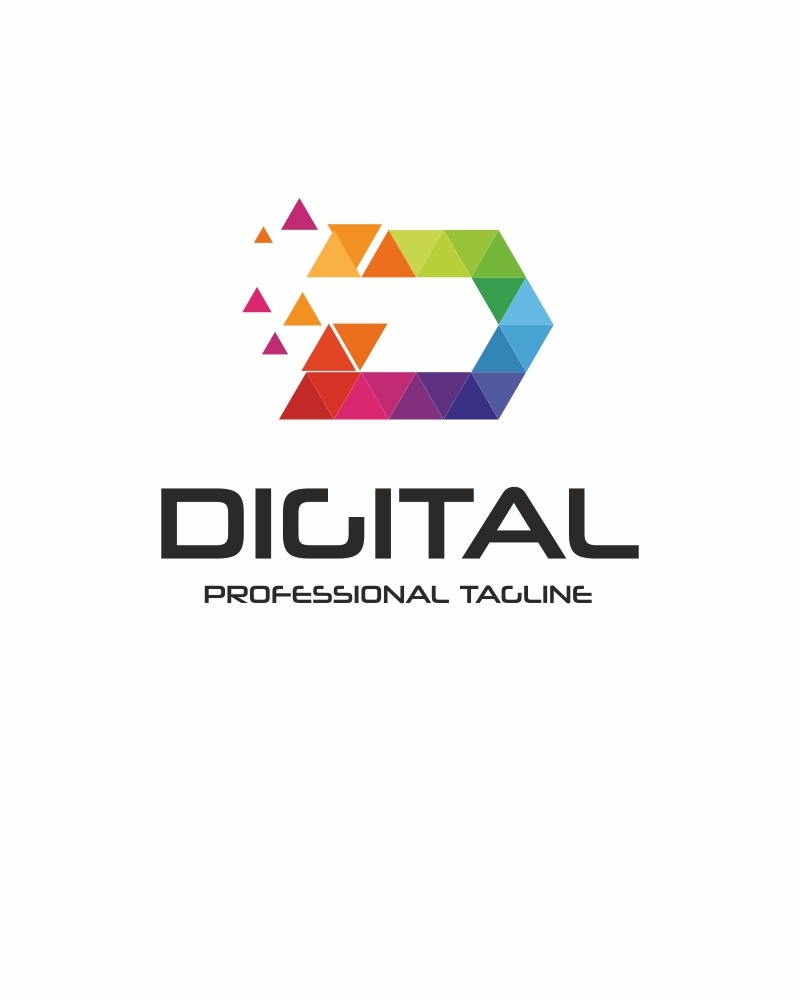 Digital - D Letter Polygon Logo Template - TemplateMonster