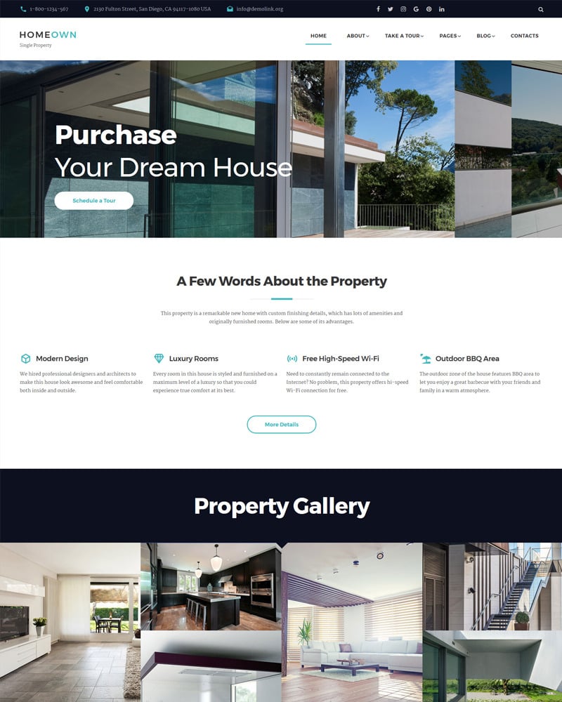 HOMEOWN Luxury Single Property Selling Company Multipage HTML Website