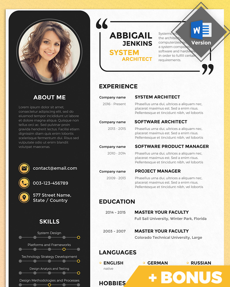 Abbigail Jenkins - System Architect Resume Template