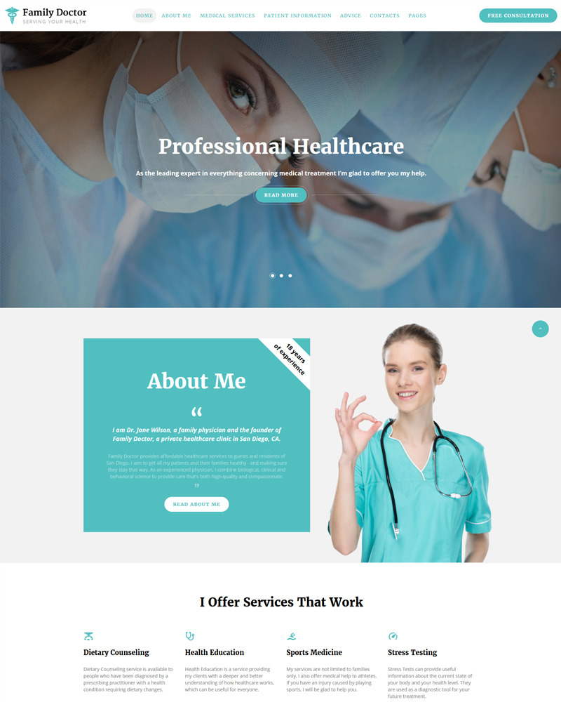 Family Doctor - Medical Consulting Multipage HTML5 Website Template