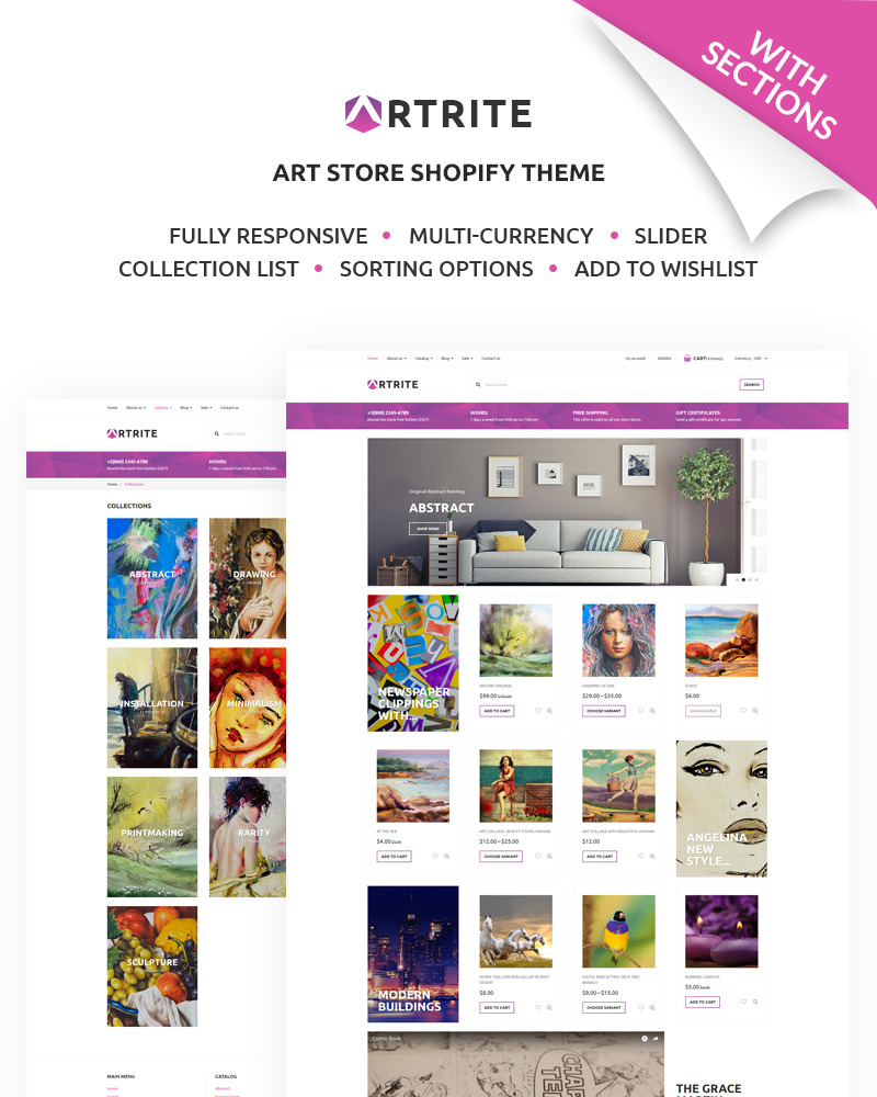 Artrite Marvellous Art & Paintings Online Store Shopify Theme