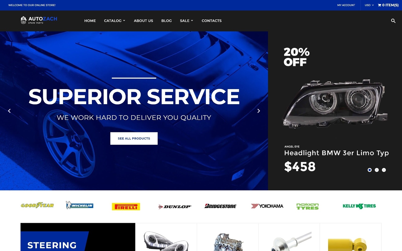 AutoZach Auto Parts Shopify Theme 68147 TemplateMonster