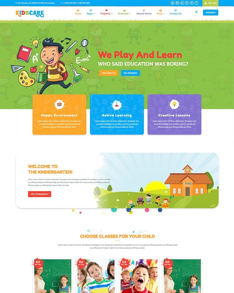 free html5 and css daycare website template