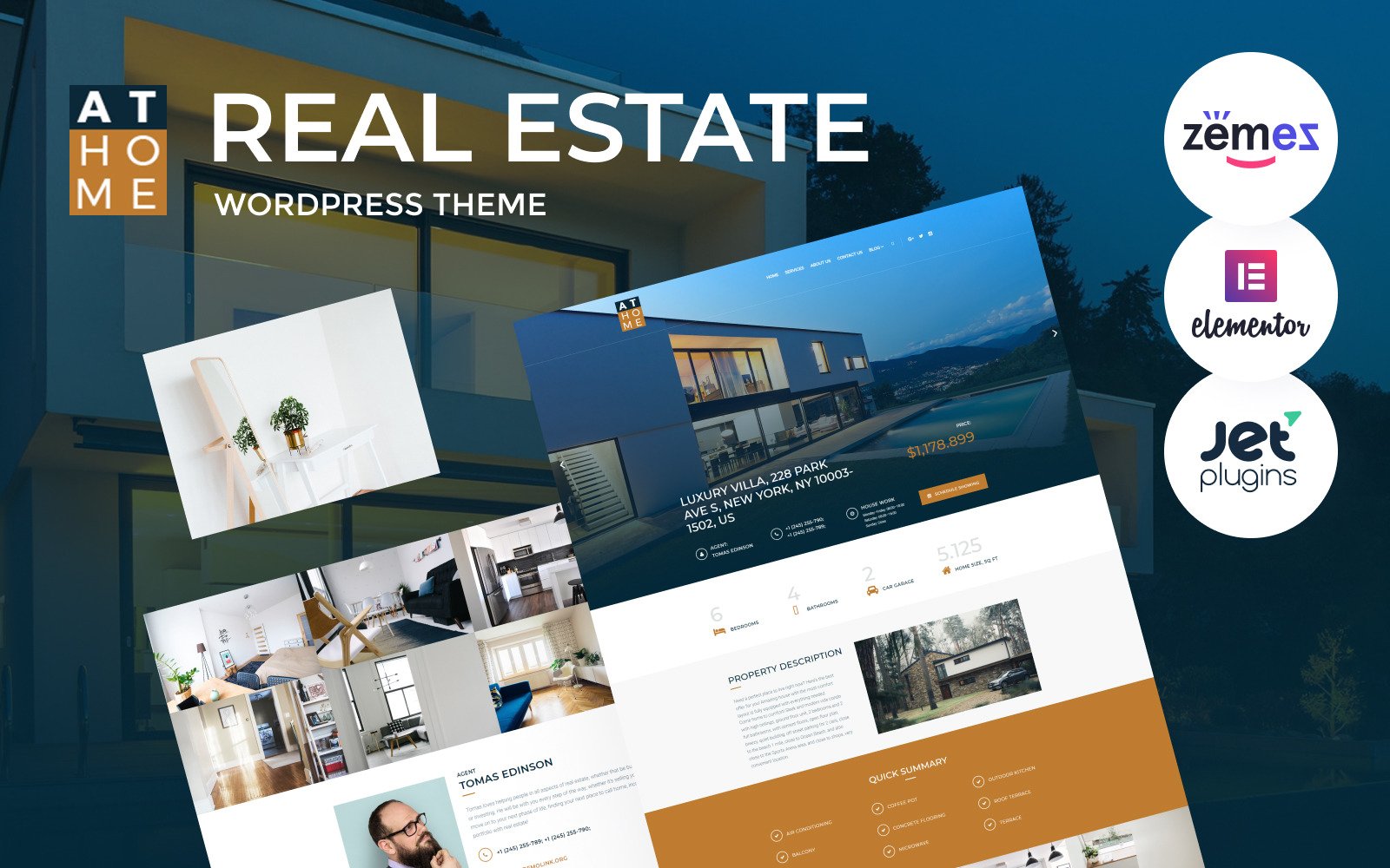 At Home Real Estate WordPress Elementor Theme