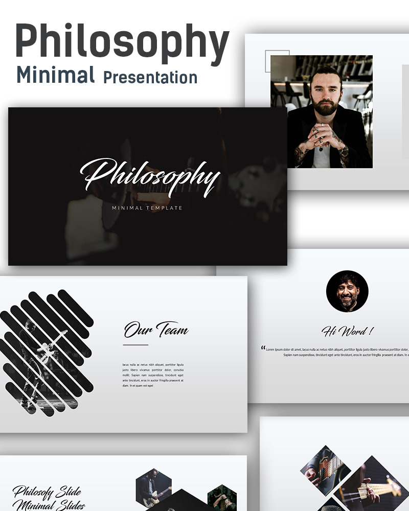 Philosophy Minimal PowerPoint template TemplateMonster