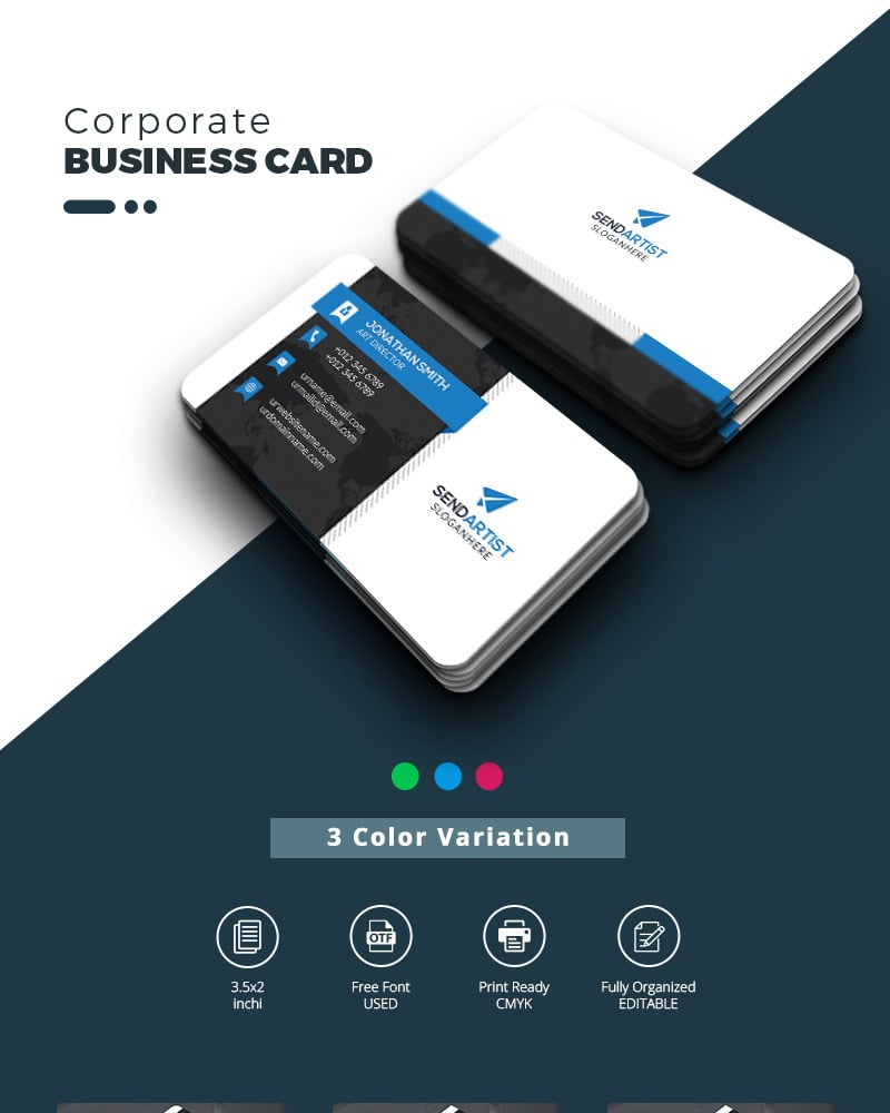 Creative Company Business Card - - Corporate Identity Template