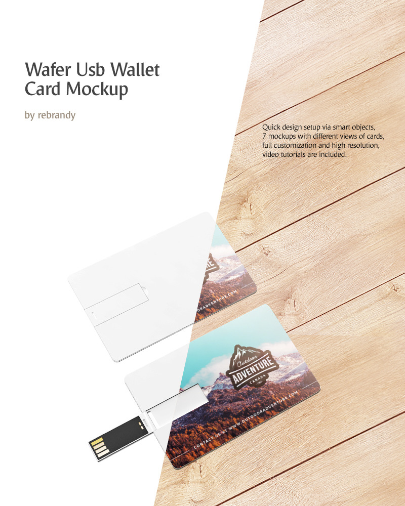 Download Wafer USB Wallet Card Product Mockup - TemplateMonster