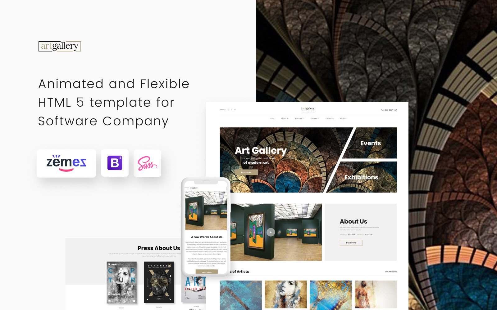 Art Gallery HTML Website Template for Fine Artists